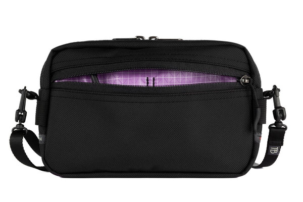 A Side Effect in Black Ballistic with Wisteria (light purple with white grid) 200 Halcyon interior.
